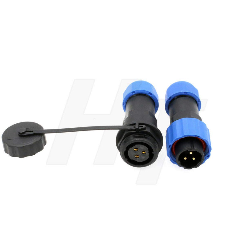 [Australia - AusPower] - HangTon Small SD16 Waterproof Aviation Circular Plastic Connector for Outdoor Power System LED Lighting (3 pin, Male Plug and Female Cable Receptacle) 3 pin 