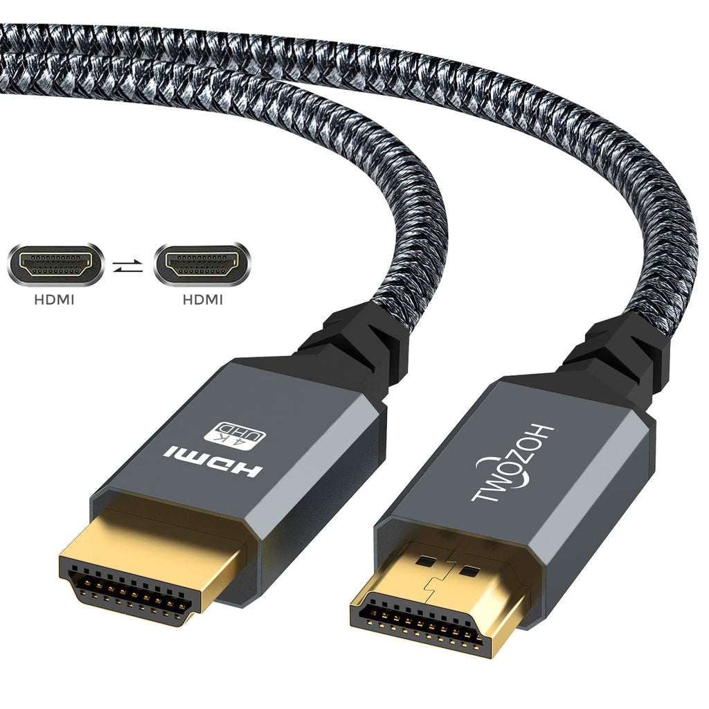[Australia - AusPower] - Twozoh 4K HDMI Cable 3.3FT, High-Speed 60HZ 18Gbps Braided HDMI to HDMI Cord Compatible with PS5, PS4, PC, Monitor, Projector, 4K UHD TV/HDTV, Xbox BRAIDED HDMI 1-Pack 
