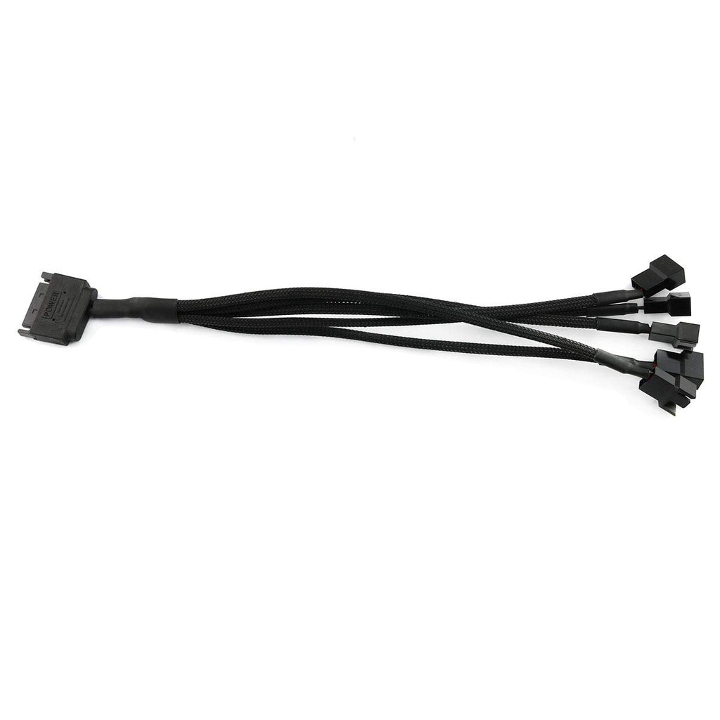 [Australia - AusPower] - E-outstanding Fan Splitter Cable 27cm/10.6Inch SATA to 5 x 3/4-Pin Splitter PC Fan Extension Power Adapter Cable for Computer Case 