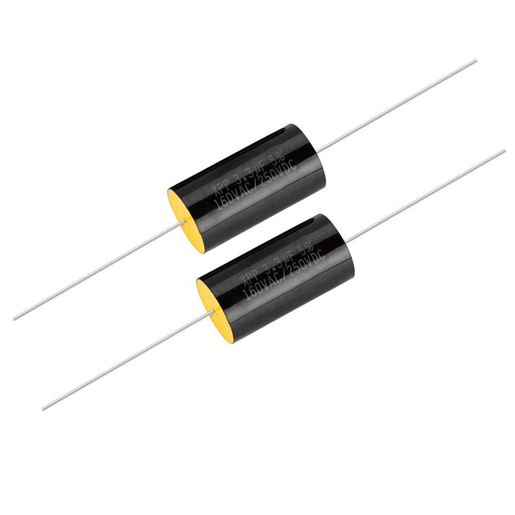 [Australia - AusPower] - 2pcs Audio Capacitor, Capacitor Frequency Divider Capacitance Audio Speaker Capacitor with Pure Copper Wire Pins (3.3uF) 3.3uF 