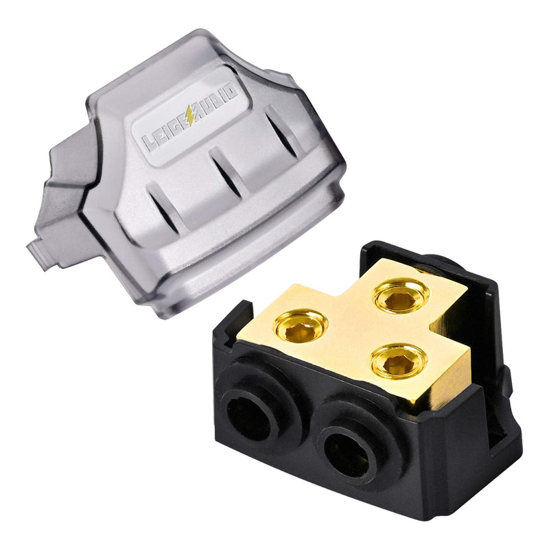 [Australia - AusPower] - LEIGESAUDIO 0/2/4 Gauge in 0/2/4 Gauge Out Copper Power Distribution Block for Car Audio Splitter(1 in 2 Out) 1 In 2 Out 
