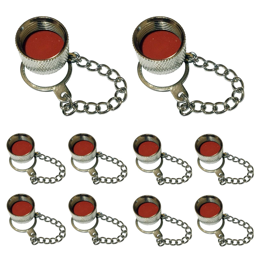 [Australia - AusPower] - Red-Fire Waterproof Protective Cover Dust Cap with Chain for Both N Type Female and UHF Female SO-239 SO 239 Connector Adapter 10 PCS 