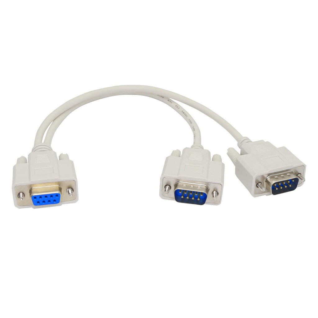 [Australia - AusPower] - PNGKNYOCN 30cm DB9 Y Splitter Cable DB9 9 Pin 1 Female ale to 2 Male Rs232 Serial Splitter Adapter Straight-Through Cable YOUCHENG for Connect Various Serial Interface Devices 