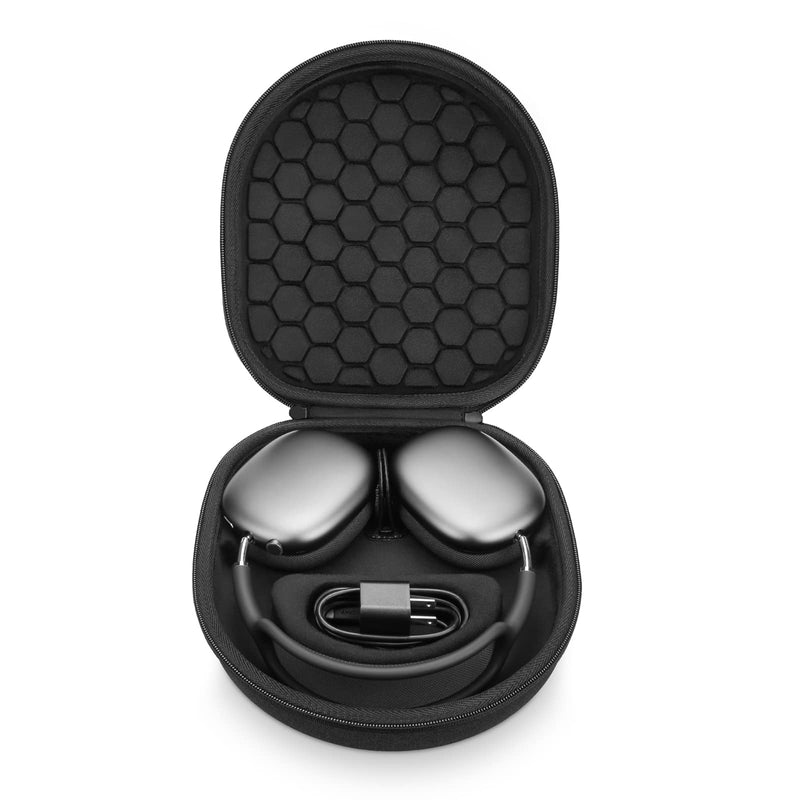 [Australia - AusPower] - Smart Case for Apple AirPods Max Supports Sleep Mode, Hard Organizer Portable Carry Travel Cover Storage Bag (Black) black 
