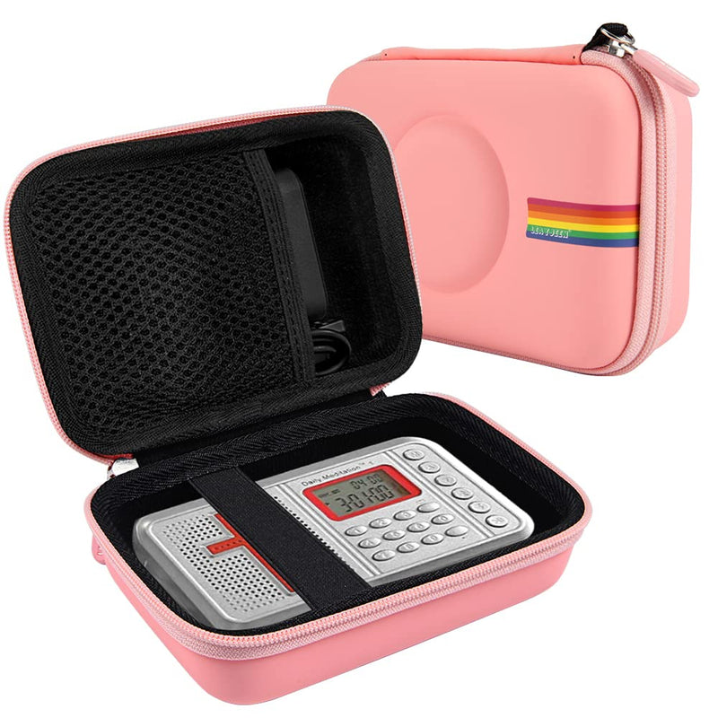[Australia - AusPower] - Leayjeen Travel Carry Case Compatible with Daily Meditation 1 KJV Dramatic and Non Dramatized Audio Bible Player(Case Only) Pink 