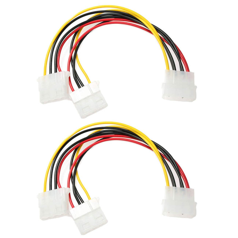 [Australia - AusPower] - CSNSD 4 Pin Y-Splitter IDE Extension Adapter 2PCS 4-Pin Male to 4-Pin Dual Female D-Type Plug IDE PSU Power Cable Adapter for Computer Hard Disk and Cooling Fan 