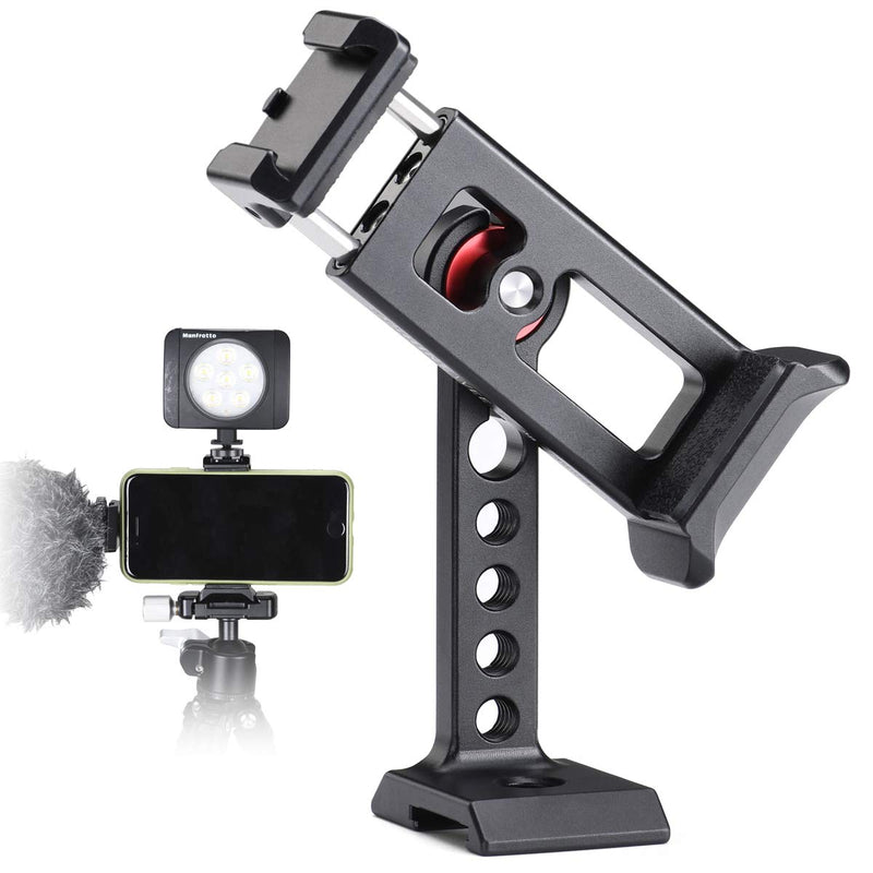[Australia - AusPower] - Cell Phone Tripod Mount,2 Cold Shoe Interface for Microphone Light,360 Rotatable Arca Swiss/RRS Quick Release 1/4'' Screw Tripod Phone Mount Adapter,for iPhone 6 7 8 9 X 11 12 13 14 Pro Max Mini Se 
