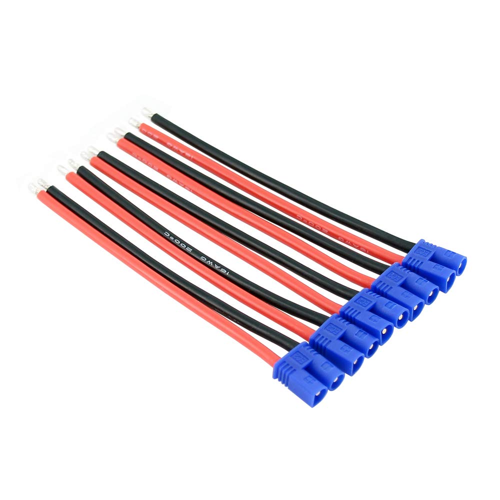 [Australia - AusPower] - BDHI 5pcs EC2 Style Male Connectors Adapters Cable with 10cm 16awg Silicone Wire for ESC Charger(B160-5) 