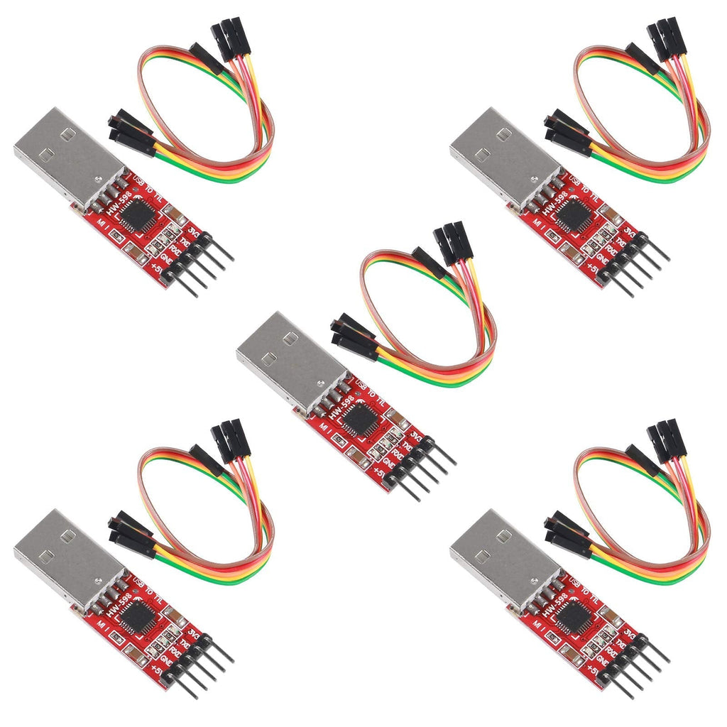 [Australia - AusPower] - ALMOCN 5Pcs CP2102 USB 2.0 to TTL Module Serial Converter Adapter Module USB to TTL Downloader with Cable for Arduino 