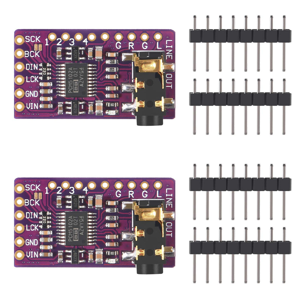 [Australia - AusPower] - AITRIP 2 pcs PCM5102 I2S IIS Lossless Digital Audio DAC Decoder Module Stereo DAC Digital-to-Analog Converter Voice Module Compatible with Arduino Raspberry Pi 