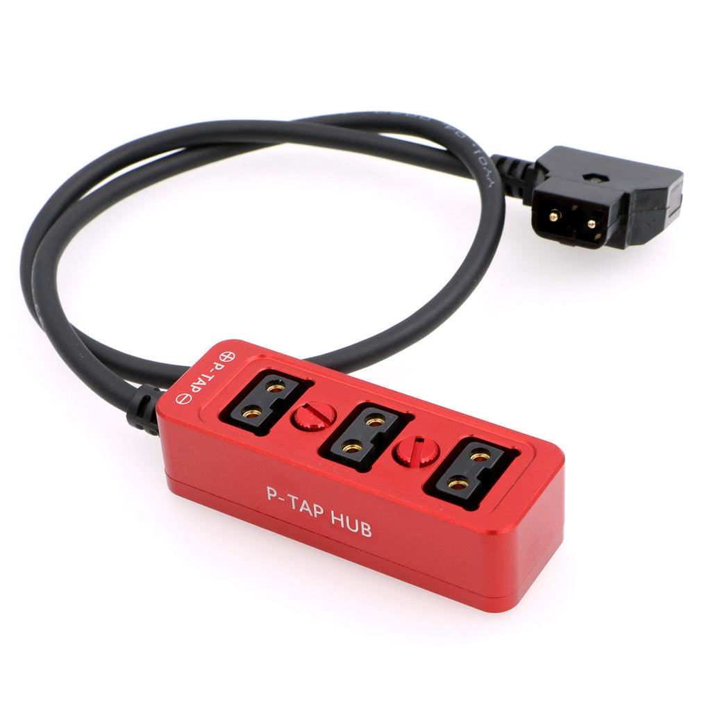 [Australia - AusPower] - AConnect Dtap Male to 3 Port D tap P-tap Female Splitter Cable with Screw Threads for ARRI RED Z CAM Cameras/TILTA Steadicam IDX Battery 21in/ 54cm 