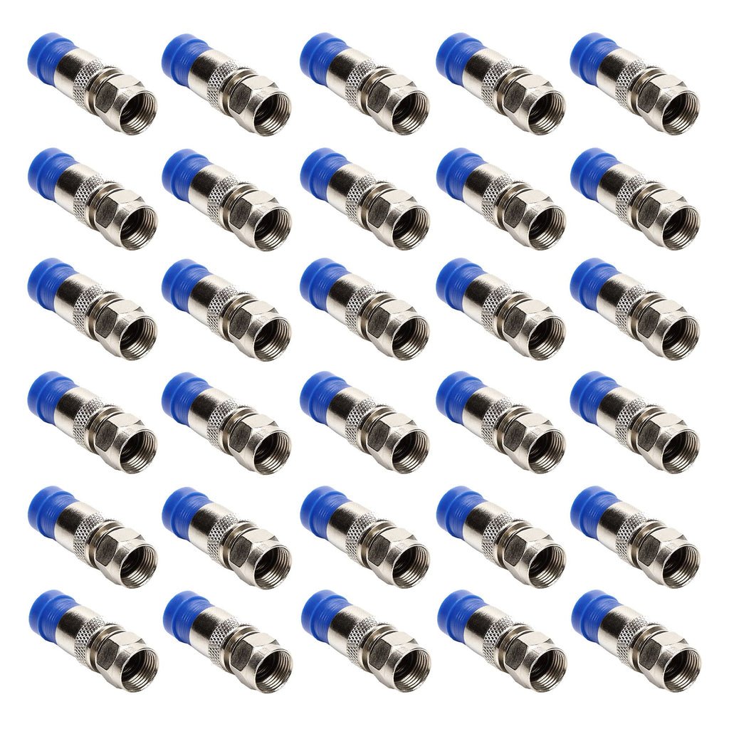[Australia - AusPower] - TLS.eagle RG6 Compression F Type Straight Antenna Cable Connector Coax Adapter Pack of 30 30 Pack 
