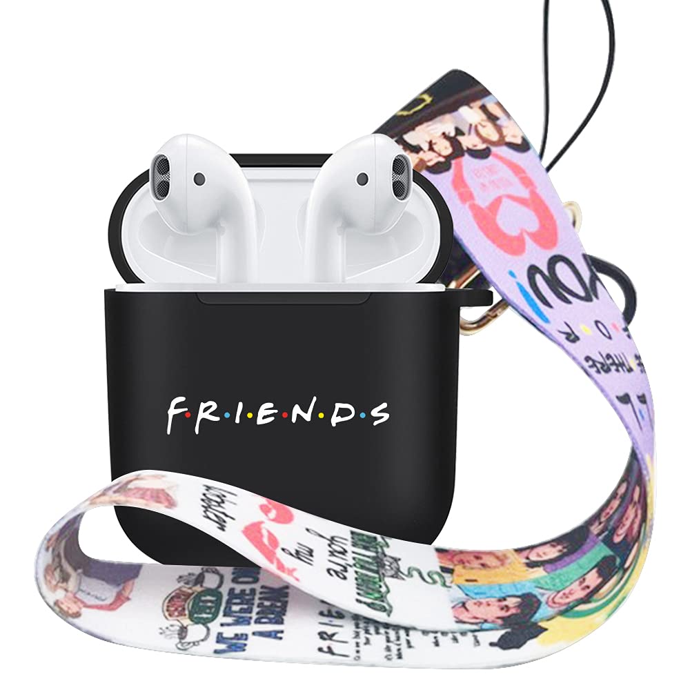 [Australia - AusPower] - Friends Tv Show Merchandise AirPod Case Protective Cover Skin - Black Headphone Case Accessories Compatible with Apple AirPods, Friends for Women 