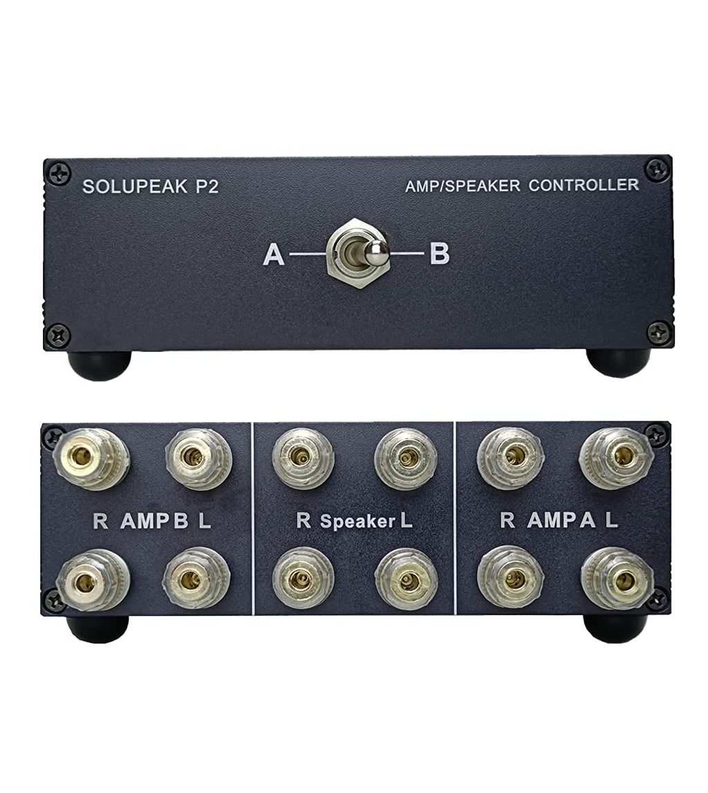 [Australia - AusPower] - SOLUPEAK P2 2(1)-in-1(2)-Out Amp Amplifier Speaker Switcher Selector Switch Splitter 2-Way Loudspeaker Control Combiner Box 2 IN 1 OUT 