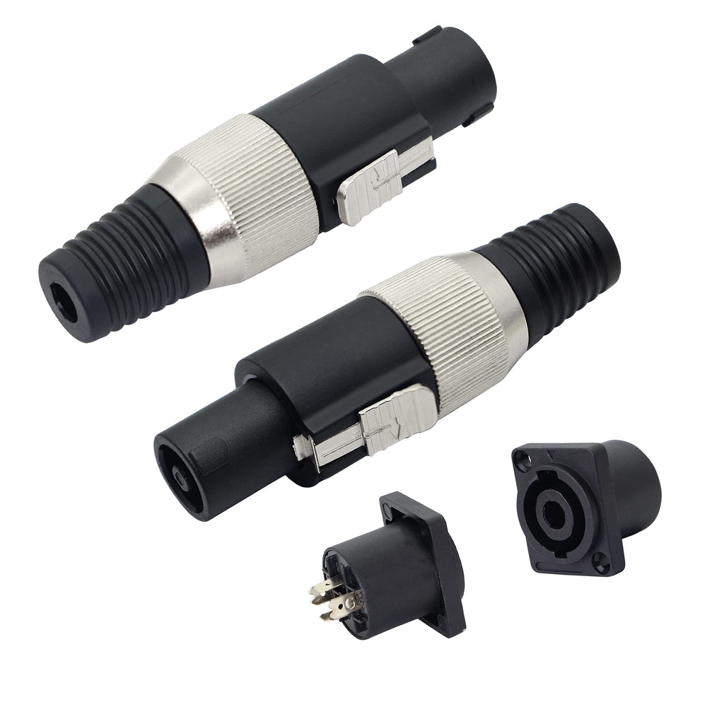[Australia - AusPower] - PNGKNYOCN Audio Speaker Plug Kit，NL4 4 Pole Locking Speakon Cable Mount Connector for Audio Adapter Amplifier Mixer（4-Pack） 