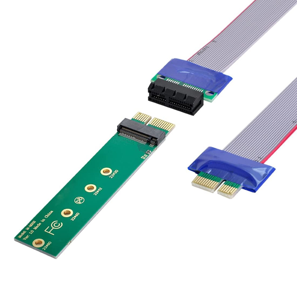 [Australia - AusPower] - chenyang CY NVME AHCI NGFF M-Key SSD to PCI-E 3.0 1x x1 Vertical Adapter with PCI-E x1 Male to Female Extension Cable Green 1x Card+Cable 