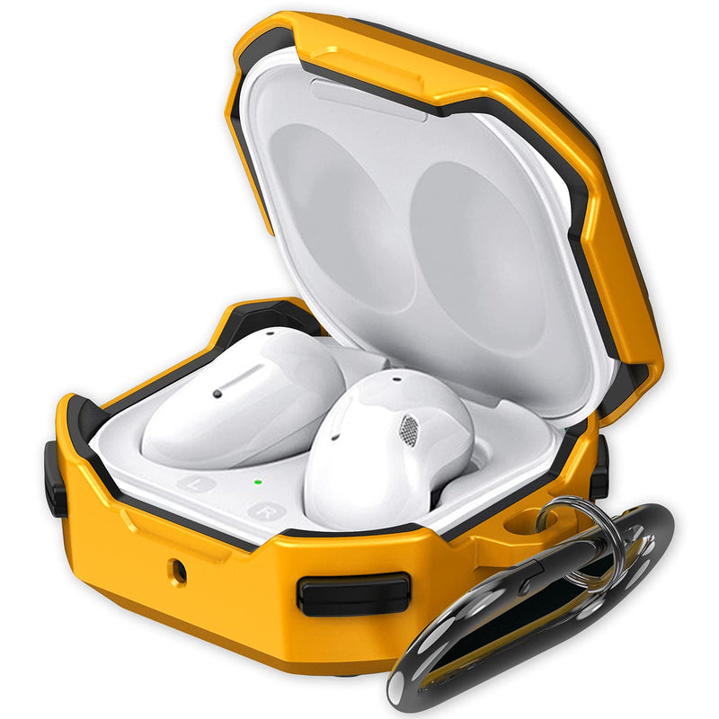 [Australia - AusPower] - Aorstke Case for Samsung Galaxy Buds Live Case,Samsung Earbuds Case,Hard PC Headphone Accessories Cover,Wired Charging Cover with Keychain (Yellow) Yellow 