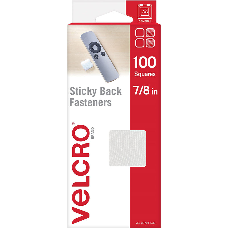 [Australia - AusPower] - VELCRO Brand Adhesive Squares, 100pk 7/8" White, Mounting Tape for Office Organization, Laminated Signs Classroom Décor Hook and Loop 