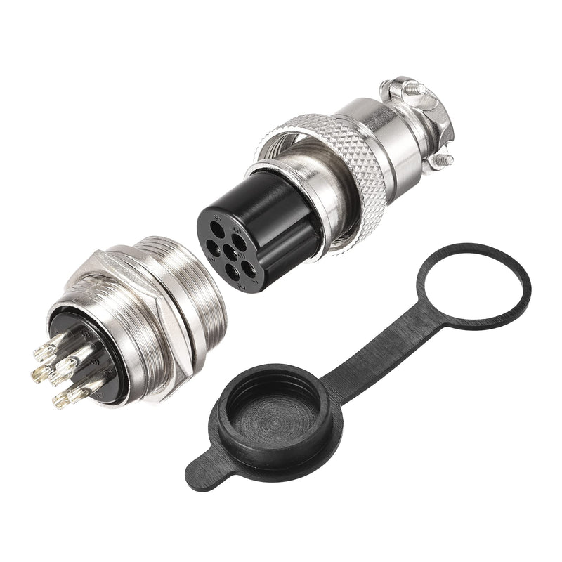 [Australia - AusPower] - MECCANIXITY Aviation Connector Set 20mm 6 Terminals 5A 150V, GX20 Waterproof Male Female Connector Fittings with Plug Cover Pack of 5 Sets 