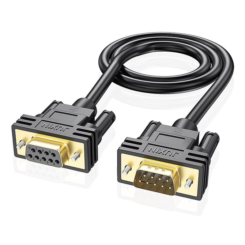 [Australia - AusPower] - JUXINICE DB9 Male to Female Extension Serial Cable 6 Foot Double Shielded with foil and Braid, D-SUB 9 Pin RS232 RS485 Serial Shielded Cable 6FT 