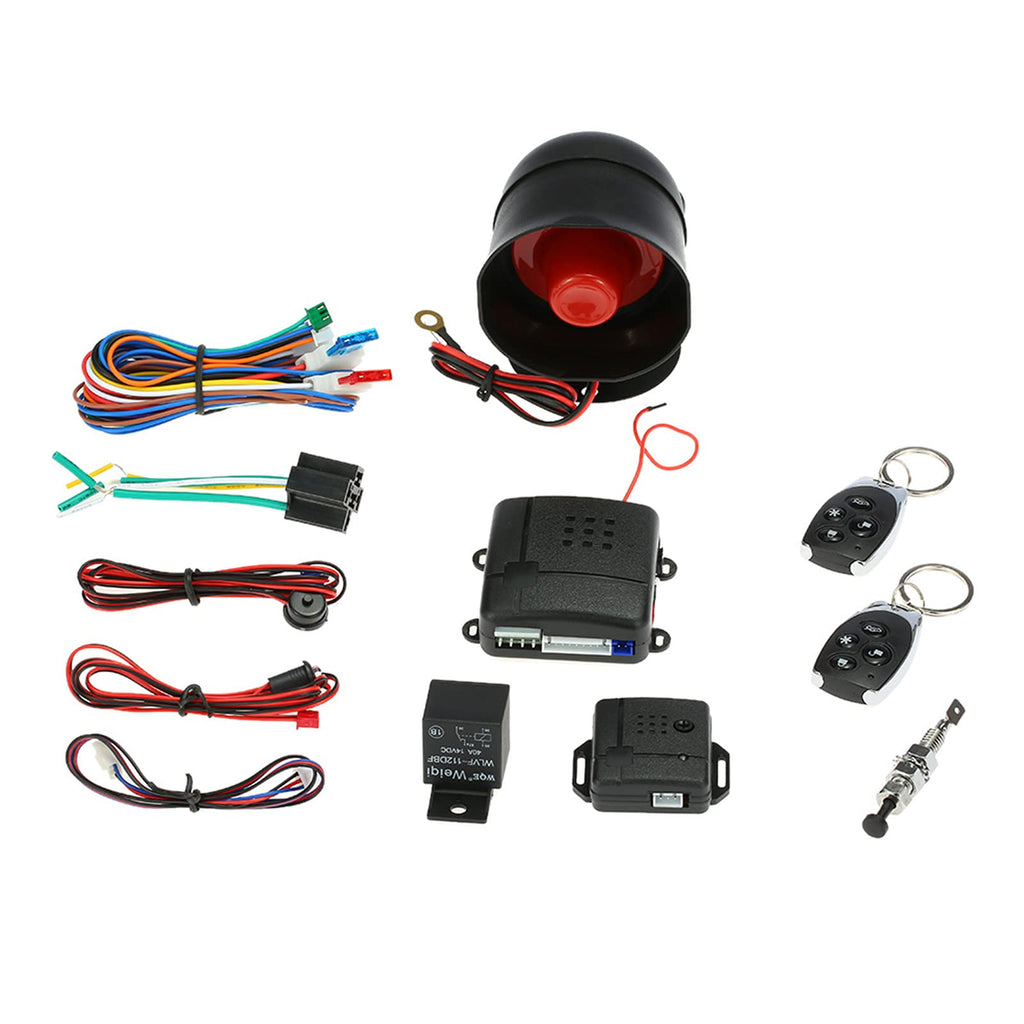 [Australia - AusPower] - Car Alarm Security System, Shkalacar Universal Car Keyless Entry System, Universal Burglar Alarm Protection Anti-Theft System 2 Remote 