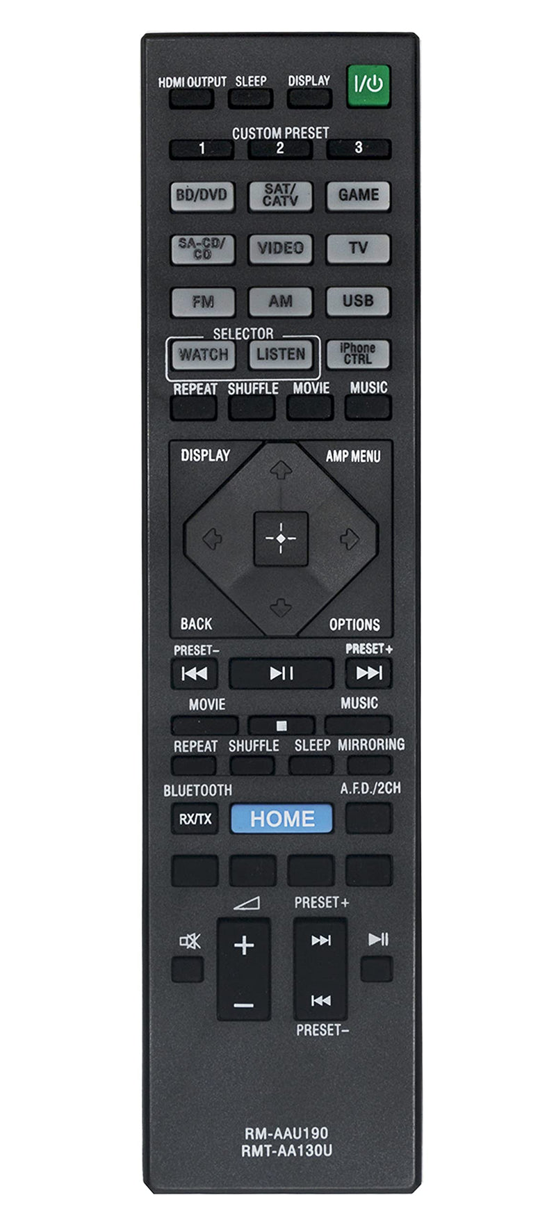 [Australia - AusPower] - RM-AAU190 RMT-AA130U Remote Controller Replacement for Sony Home Theatre AV Receiver STR-DH550 STR-DH750 STR-DN1060 STR-DN860 STRDH550 149301411 
