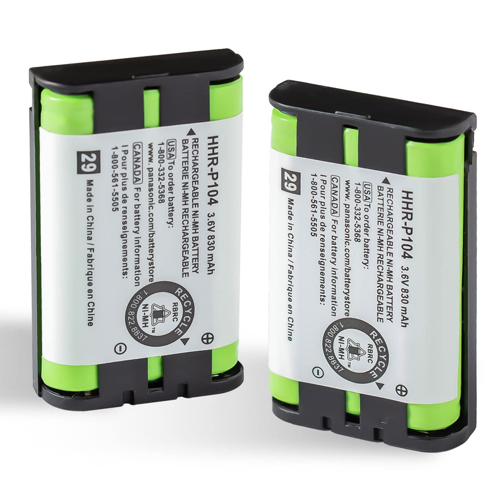 [Australia - AusPower] - 2 Packs HHR-P104 NI-MH AAA Rechargeable Cordless Phones Battery, 3.6V 830mah Replacement Batteries for Panasonic KX-FG6550 KX-FPG391 KX-TG2388B KX-TG2396 and More 