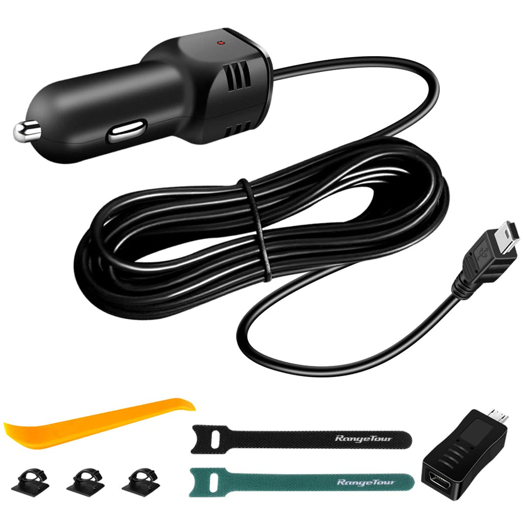 [Australia - AusPower] - Range Tour Dash Camera Car Charger, Micro USB and Mini USB Interfaces,Driving Recorders Power Cord 3.5m/11.5ft 12V/24V to DC5V 2A (I Interface) I interface 