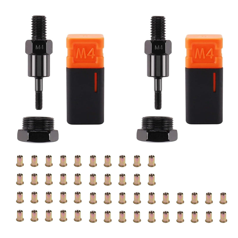 [Australia - AusPower] - 2PCS M4 Replacement Mandrel for Riveter and 50PCS Rivet Nuts, Hand Rivet Tool Accessories 