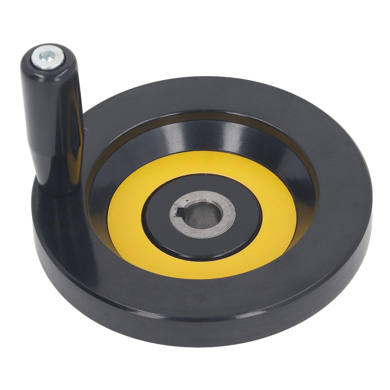 [Australia - AusPower] - Walfront Lathe Milling Handwheel Round Handwheel with Revolving Handle Hand Wheel Table Saw Handwheel 14mm Center Hole 125mm Outer Diameter 