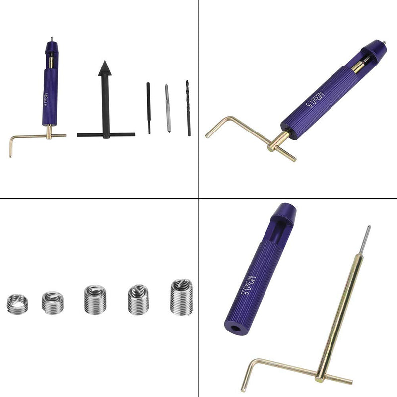 [Australia - AusPower] - 50 pcs M3 Wire Thread Insert Combination Tool Set Thread Repair Kit Twist Drill Bits Wrench Thread Taps Breaking Pin Tool Stainless Steel 