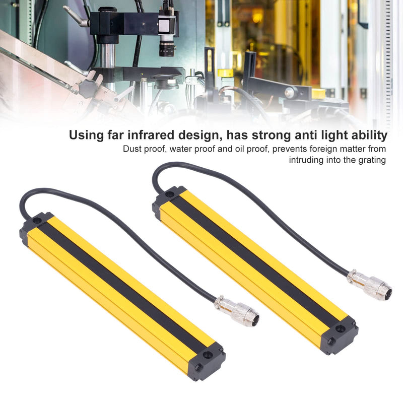 [Australia - AusPower] - Walfront IP65 Safety Light Curtain - 20mm Beam Spacing 8-Beam Infrared Light Barrier Sensor, 10-30V DC for Machine Guarding & Industrial Safety Applications 