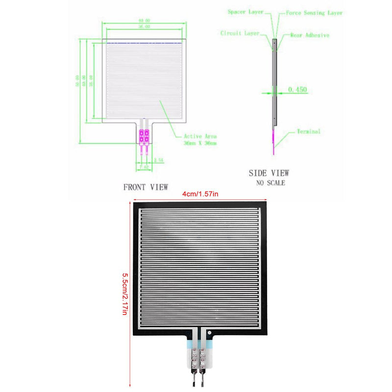 [Australia - AusPower] - S40 ST High Accuracy Thin Kraftsensor Pressure Sensor Pad Film Pressure Sensor Force Sensor for Intelligent High End Seat 