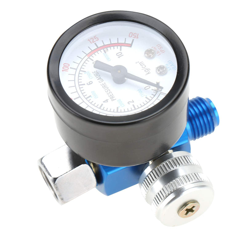 [Australia - AusPower] - Compressed Air Regulator Pressure Gauge, 1/4 Inch Air Pressure Regulator Pressure Gauge for Spray Painting Gun, Adjustable Range 0-10 Bar Pressure Regulator with Pressure Gauge (0-150 PSI) 