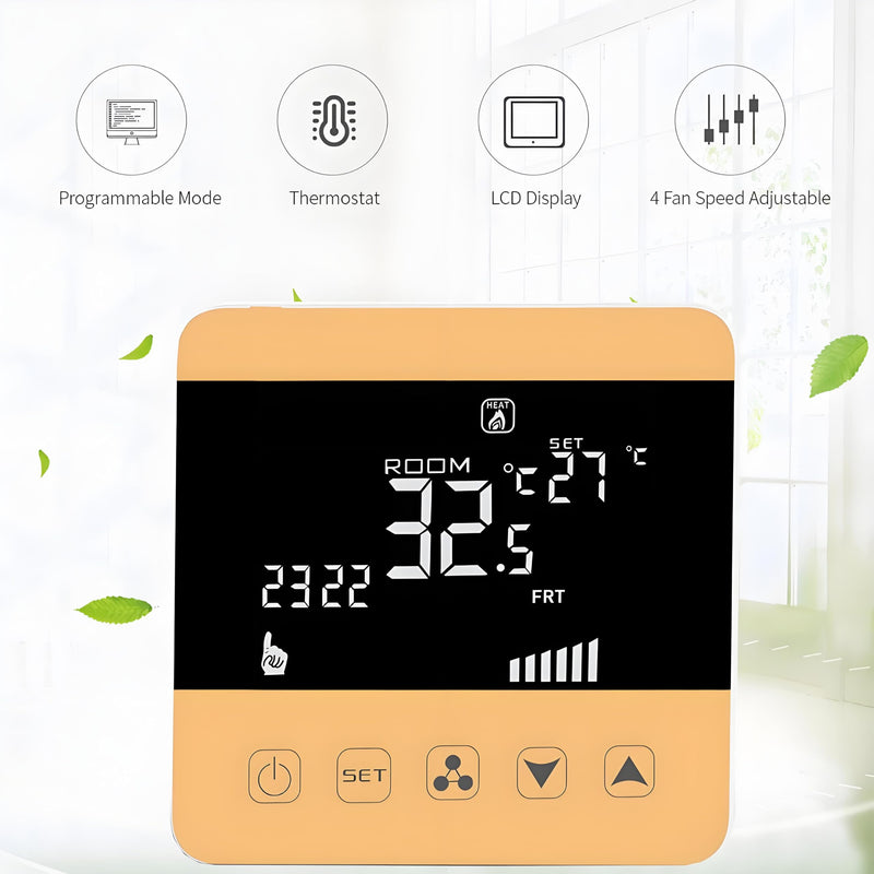 [Australia - AusPower] - AC90-240V Fan Coil Thermostat Intelligent Digital Central Air‑Conditioner Thermostat Temperature Controller Fan Coil Unit LCD Display(WiFi Type) WIFI Type 
