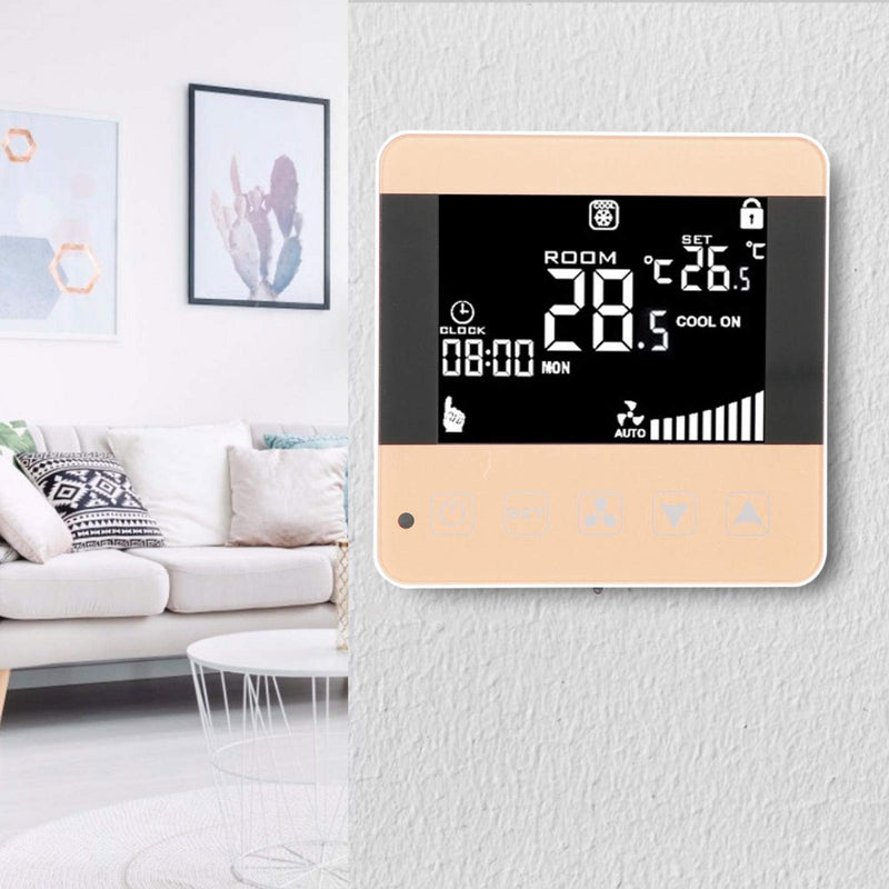 [Australia - AusPower] - AC90-240V Fan Coil Thermostat Intelligent Digital Central Air‑Conditioner Thermostat Temperature Controller Fan Coil Unit LCD Display(WiFi Type) WIFI Type 