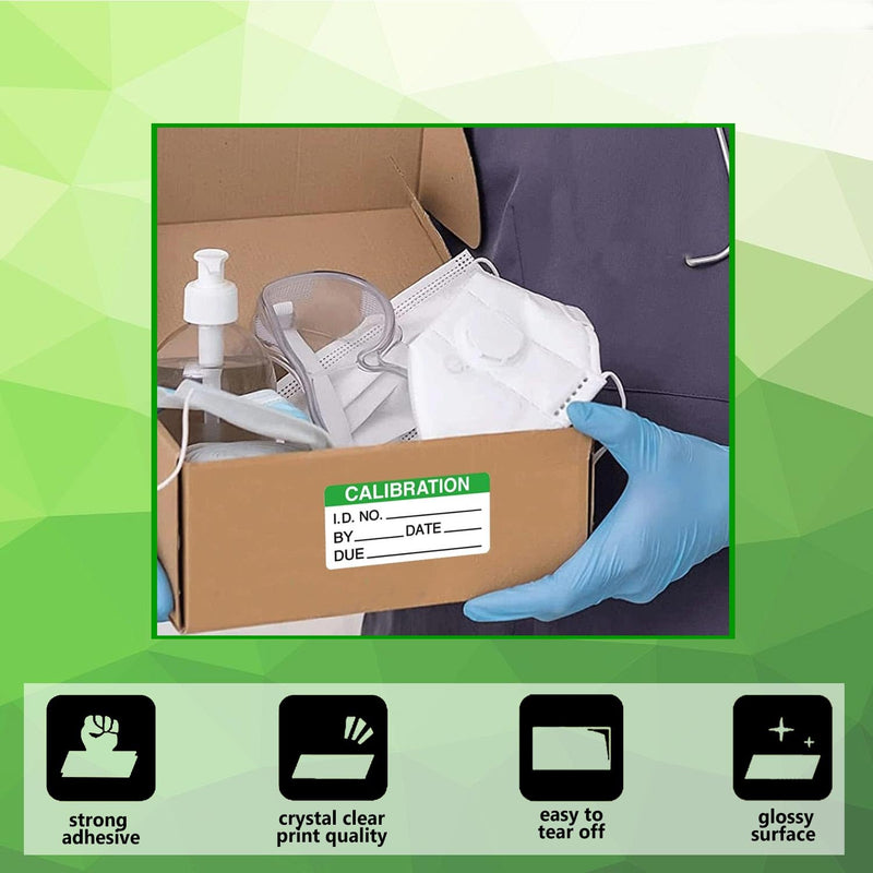 [Australia - AusPower] - Self Laminating Calibration Labels 2 X 1 Inches - Write-on Calibration Stickers with Clear Covers for for NIST Calibration, ISO-900 Calibration 128 Labels Green 2 X 1 Inch 