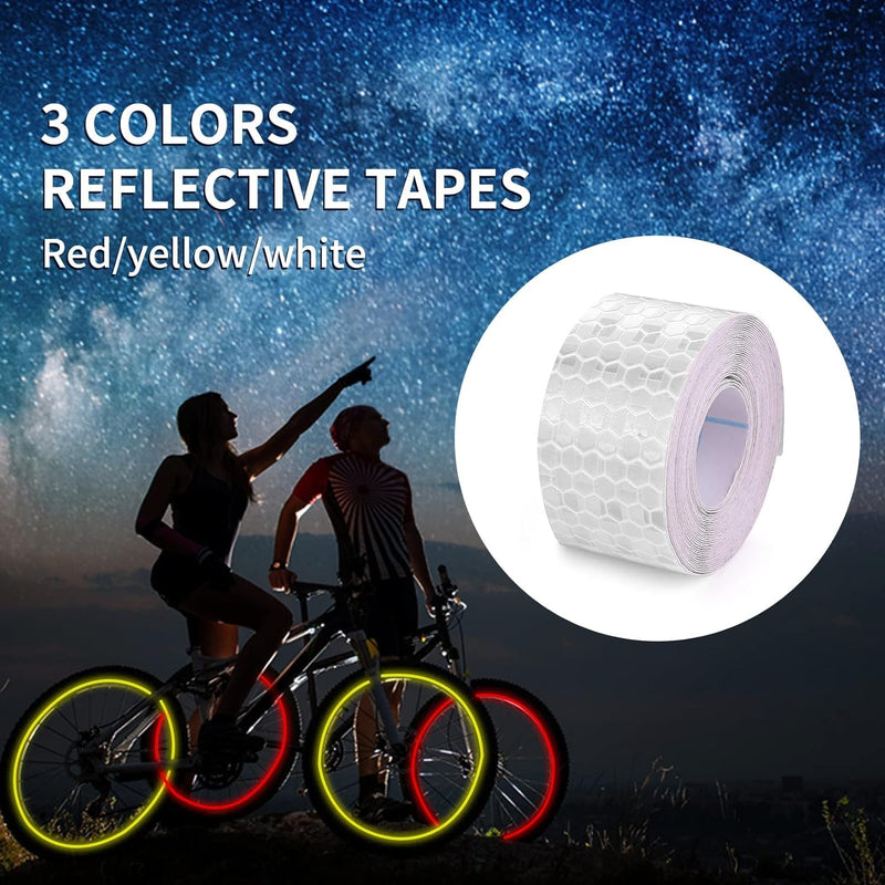 [Australia - AusPower] - 3 Rolls Reflective Tape Reflective Warning Tape Outdoor Waterproof Reflective Tape Nighttime Safety Stickers Trailer Reflective Tape Apparel (1 inch x 30 feet) (Three Colors) 3 