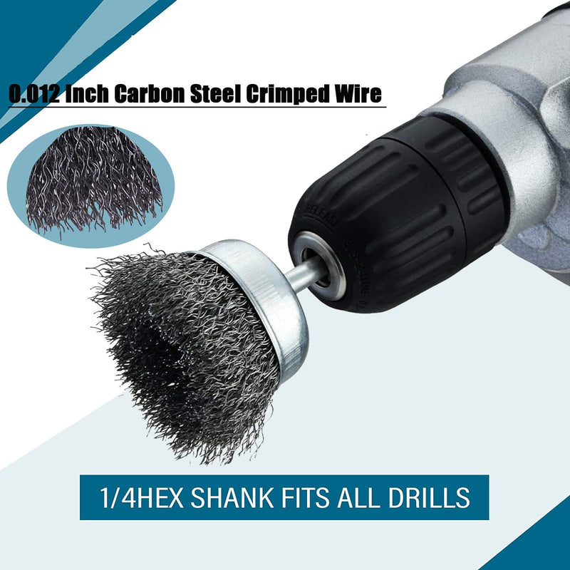 [Australia - AusPower] - 5 Pack Wire Cup Brush for Drill, Wire Brush for Drill 1/4 Inch Hex Shank, 0.012 Inch Coarse Carbon Steel- 3 Inch Wire Brush Drill Attachment 5 Pcs wire cup brush 