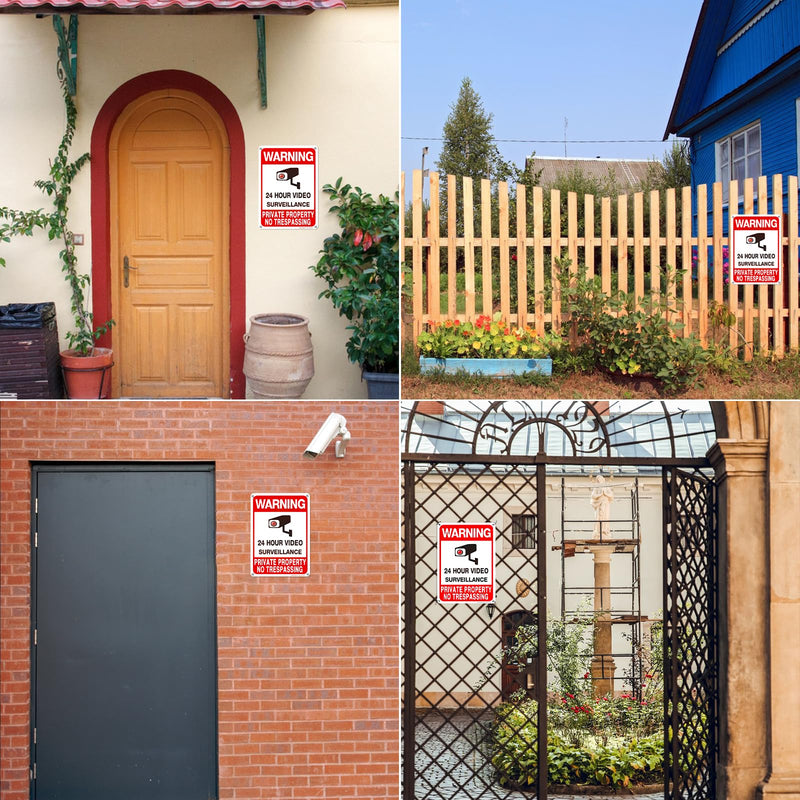 [Australia - AusPower] - 2-Pack Private Property No Trespassing Sign,Video Surveillance Signs Outdoor,Rust Free Aluminum 10 x7 Inches Security Camera Sign for Home,Business,CCTV,UV Protected & Waterproof 