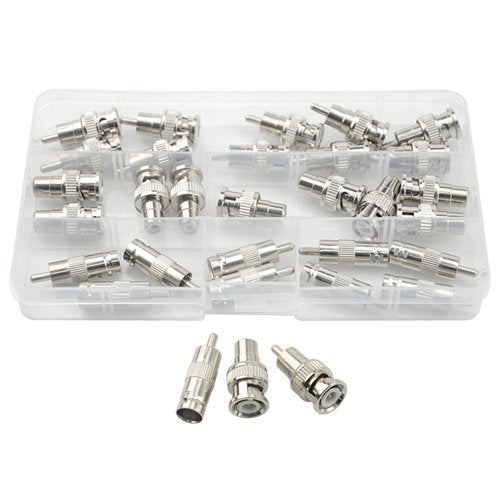 [Australia - AusPower] - XINGYHENG 30Pcs BNC Male To RCA Male(10Pcs) + BNC Female To RCA Male(10Pcs) + BNC Male To RCA Female(10Pcs) Plug Connectors Metal Conversion Connection Assortment Kit 