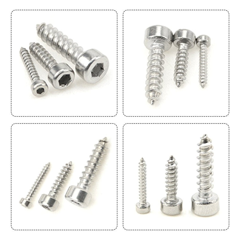 [Australia - AusPower] - XINGYHENG 480Pcs 12 Values M2 M3 M4 Metric Hex Socket Cap Head Self Tapping Screw with Flat Gasket Washers Assortment Kit 