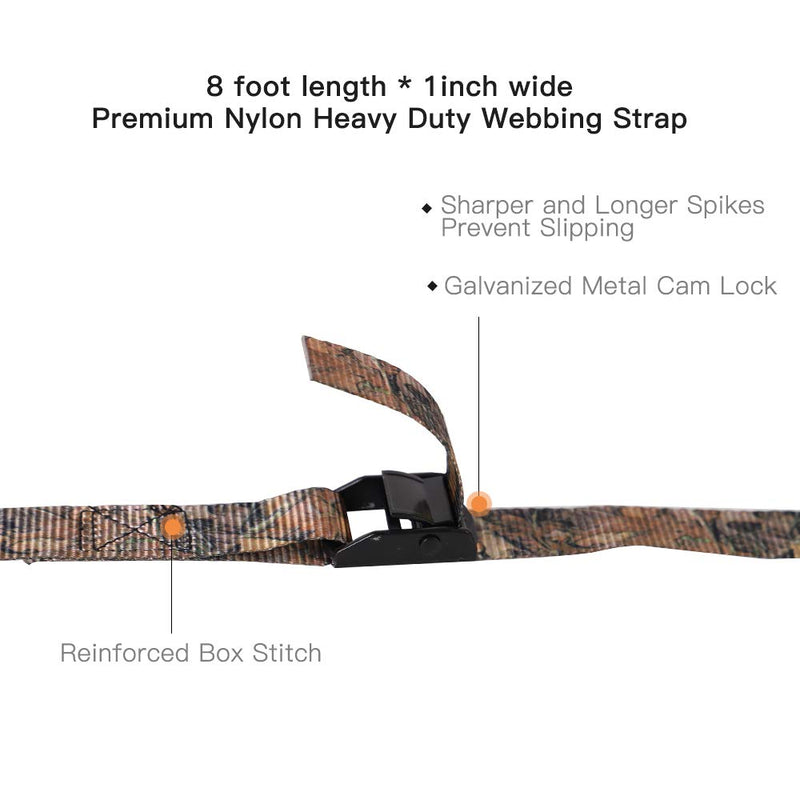 [Australia - AusPower] - XSTRAP STANDARD Cam Buckle Straps 6PK 8FT Powersports Tie-Downs 1-Inch Camouflage Lashing Straps with Carrying Bag, Ideal for Securing Cargo, Luggage Camouflage2 