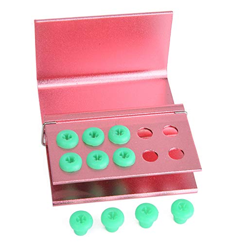 [Australia - AusPower] - 5Pcs 10 Holes Dental Burs Holder Block Case for CA/RA?FG Dental Autoclavable Burs Holder Pink 