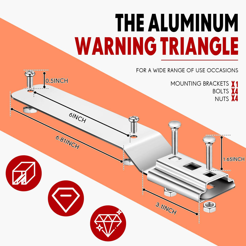 [Australia - AusPower] - 1 Set Slow Moving Vehicle Sign with Mounting Bracket 14 x 16 Inch Slow Moving Vehicle Triangle Signs Aluminum Slow Sign Warning Triangles for Vehicles Golf Cart Tractor Outdoor Accessories 1 