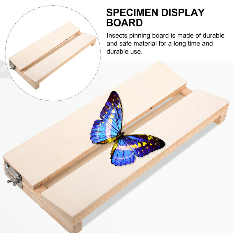 [Australia - AusPower] - Yardwe Specimen Display Board Pinning Board Adjustable Labs Boards Butterfly Mounting Specimen Spreading Wings Board for Science Education 