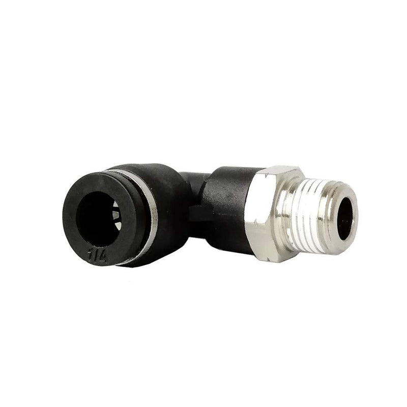 [Australia - AusPower] - 10 Pack Push to Connect Air Fittings 90 Degree Pneumatic Tube Fitting Male Elbow 1/4" Tube OD x 1/8" NPT Thread 1/4" OD x 1/8" NPT 