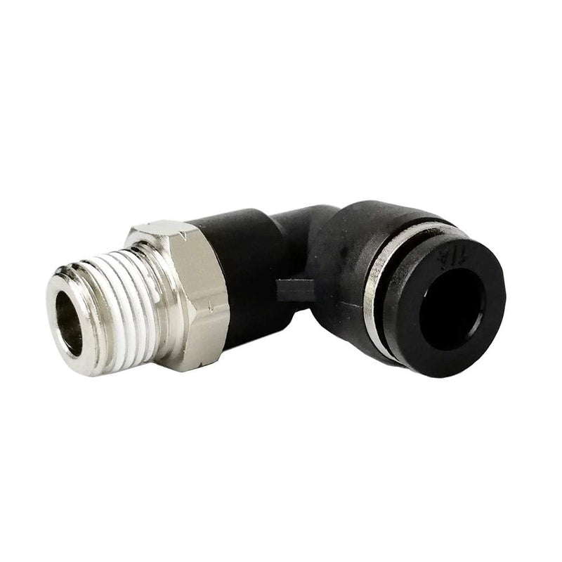 [Australia - AusPower] - 10 Pack Push to Connect Air Fittings 90 Degree Pneumatic Tube Fitting Male Elbow 1/4" Tube OD x 1/8" NPT Thread 1/4" OD x 1/8" NPT 