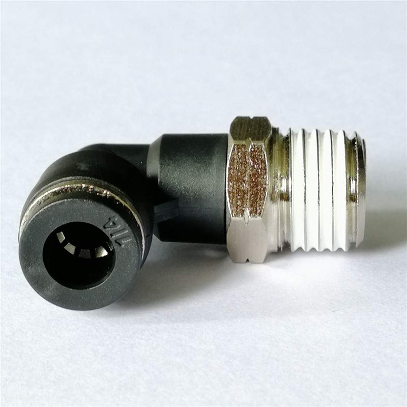 [Australia - AusPower] - 10 Pack Push to Connect Air Fittings 90 Degree Pneumatic Tube Fitting Male Elbow 1/4" Tube OD x 1/8" NPT Thread 1/4" OD x 1/8" NPT 