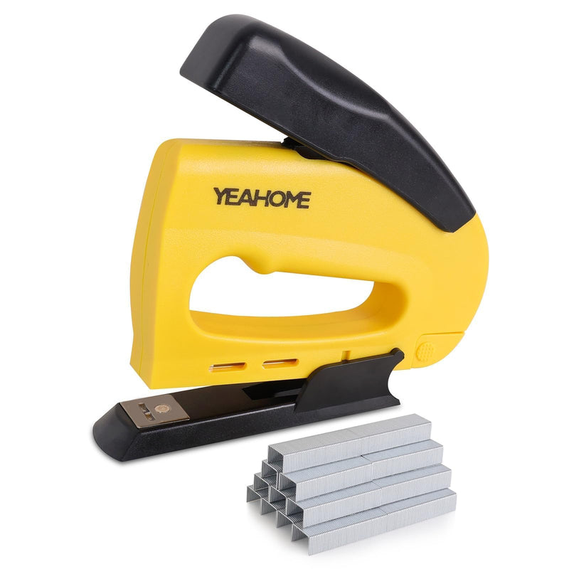 [Australia - AusPower] - YEAHOME JT21 Forward Action Staple Gun, Upholstery Staple Gun with 1000 pcs JT 21 Staples, Light Duty Staple Gun for Wood, Crafts, DIY, Decoration, Fabric 